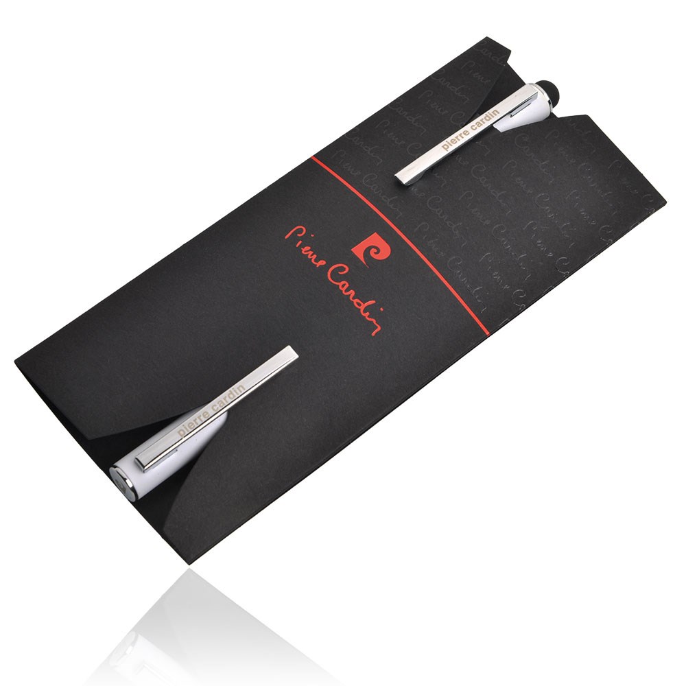 Pierre Cardin® CLAUDIE Set aus Rollerball Touchpen und Kugelschreiber Stylus, weiß