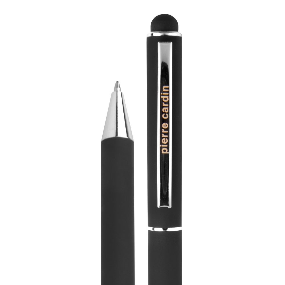 Pierre Cardin® CLAUDIE Set aus Rollerball Touchpen und Kugelschreiber Stylus, schwarz