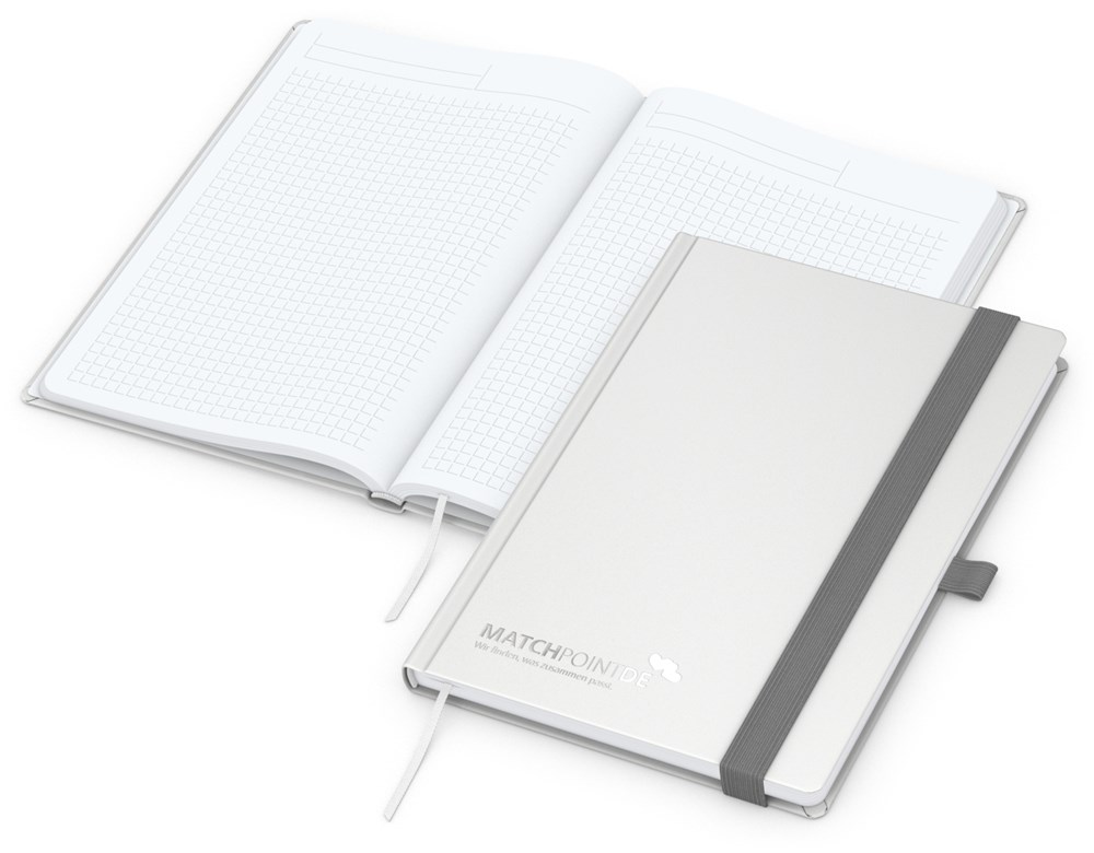 Notizbuch Vision-Book White Bestseller, A5, weiß inkl. Silberprägung