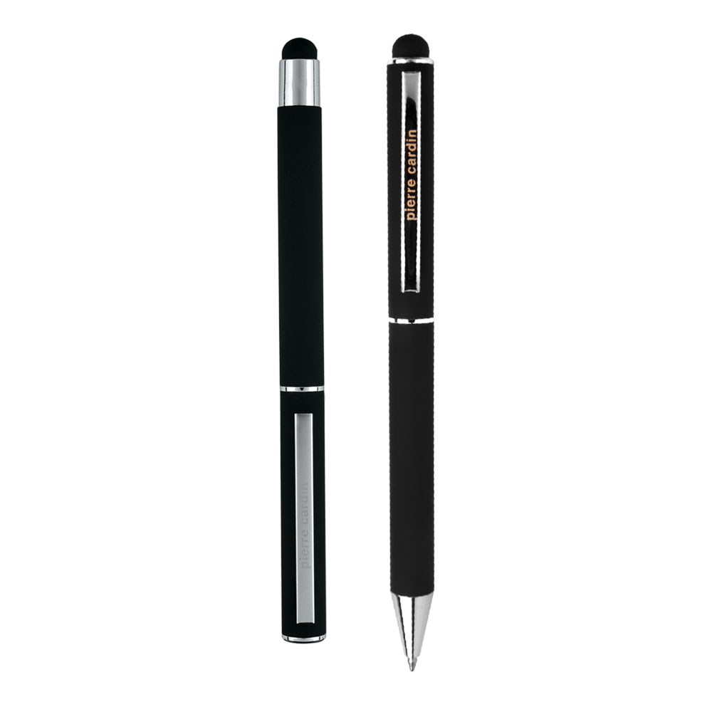 Pierre Cardin® CLAUDIE Set aus Rollerball Touchpen und Kugelschreiber Stylus, schwarz